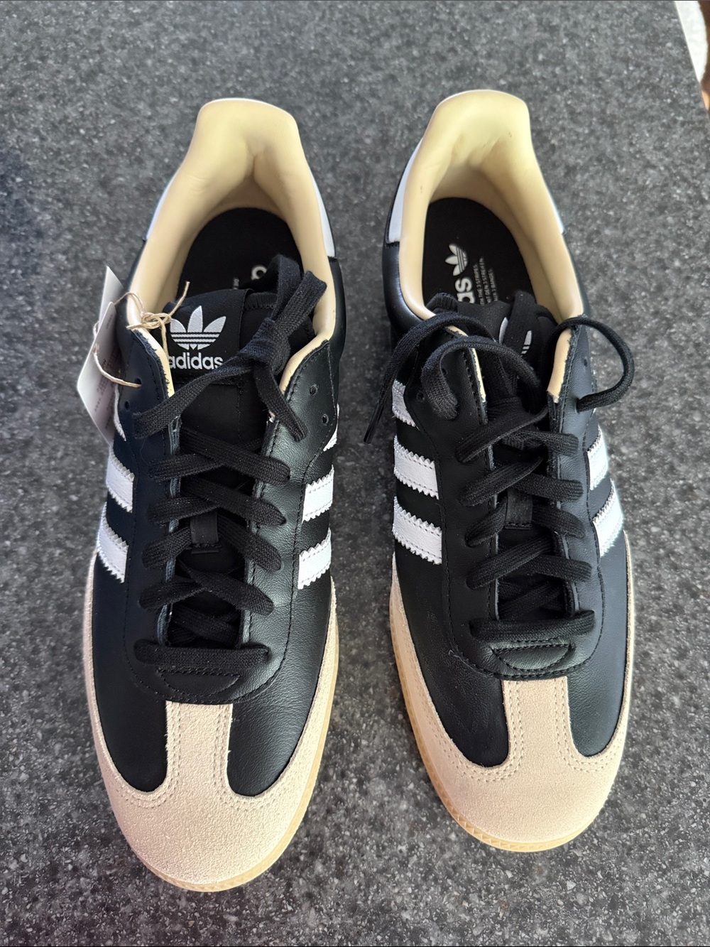 New adidas Samba originals Black, White & Tan Low-Top Sneakers - Picture 3 of 9